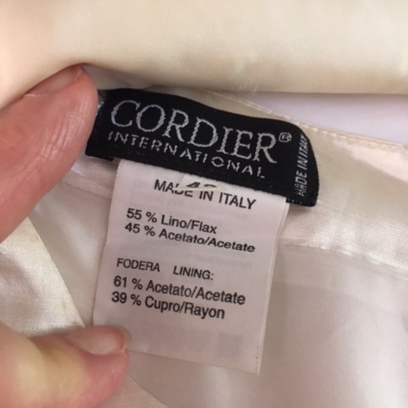 New! Italian made white sateen and linen knee length dress - Picture 3 of 5